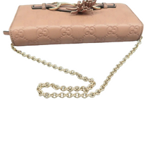 Load image into Gallery viewer, Gucci Emily Medium GG ssima Patent Leather Chain Shoulder Bag Beige