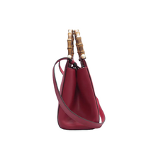 Load image into Gallery viewer, Gucci Bamboo Nymphaea Leather Satchel Red