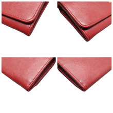 Load image into Gallery viewer, Prada Metal Oro Saffiano Leather Chain Wallet Red
