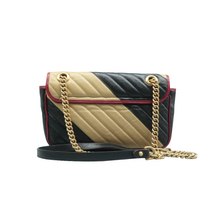 Load image into Gallery viewer, Gucci GG Marmont Tourchon Mini Matelasse Leather Shoulder Crossbody Bag Black/Beige