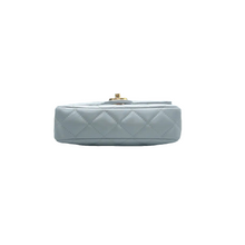 Load image into Gallery viewer, Chanel CC Square Flap Lambskin Enamel Quilted Mini Pending Shoulder Bag Light Blue