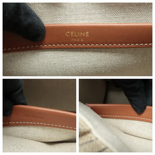 Load image into Gallery viewer, CELINE Canvas Calfskin Satchel Bag Beige