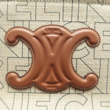 Load image into Gallery viewer, CELINE Canvas Calfskin Satchel Bag Beige