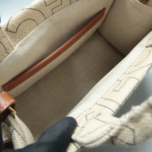 Load image into Gallery viewer, CELINE Canvas Calfskin Satchel Bag Beige