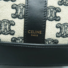 Load image into Gallery viewer, Celine Triomphe Leather Canvas Shoulder Bag Black