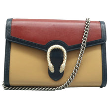Load image into Gallery viewer, Gucci Tri Color Mini Dionysus Calfskin Shoulder Bag Beige/Red