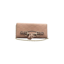 Load image into Gallery viewer, Gucci Emily Medium GG ssima Patent Leather Chain Shoulder Bag Beige
