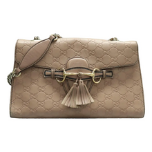 Load image into Gallery viewer, GUCCI Emily Leather Shoulder Bag Beige