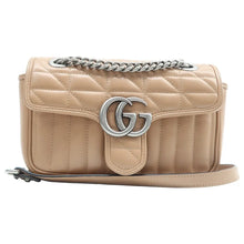 Load image into Gallery viewer, Gucci GG Marmont Mini Leather Shoulder Bag Beige