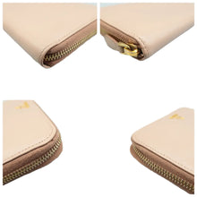 Load image into Gallery viewer, Prada Leather Zip Around Wallet Beige