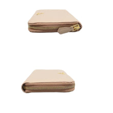 Load image into Gallery viewer, Prada Leather Zip Around Wallet Beige