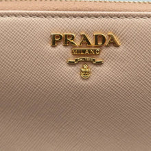 Load image into Gallery viewer, Prada Leather Zip Around Wallet Beige