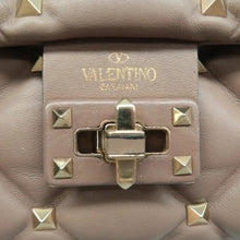 Load image into Gallery viewer, VALENTINO Rockstud Quited Leather Shoulder Bag Beige