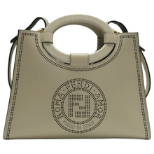 Load image into Gallery viewer, Fendi Runaway Shopping Leather Satchel Bag Beige