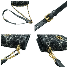 Load image into Gallery viewer, Christian Dior Dior Caro Fabric Shoulder Bag Black