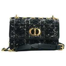 Load image into Gallery viewer, Christian Dior Dior Caro Fabric Shoulder Bag Black