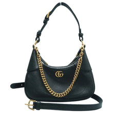 Load image into Gallery viewer, GUCCI Aphrodite Leather Satchel Bag Black