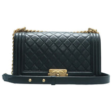 Load image into Gallery viewer, CHANEL Boy Leather Shoulder Bag Black