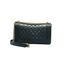 Load image into Gallery viewer, CHANEL Boy Leather Shoulder Bag Black