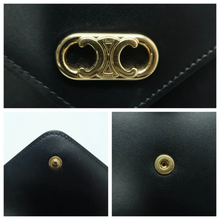 Load image into Gallery viewer, Celine Leather Shoulder Bag Black