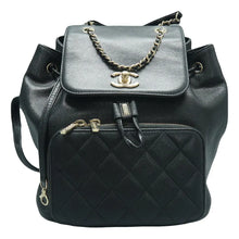 Load image into Gallery viewer, Chanel Business Affinity Caviar Quilted Backpack Black