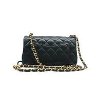 Load image into Gallery viewer, CHANEL Classsic Flap Quilted Leather Crossbody Bag Black