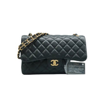 Load image into Gallery viewer, Chanel CF Jumbo Double Flap Caviar Quilted Shoulder Bag Black