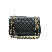 Load image into Gallery viewer, Chanel CF Jumbo Double Flap Caviar Quilted Shoulder Bag Black