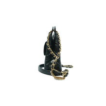 Load image into Gallery viewer, CHANEL Wavy CC Shiny Crumpled Calfskin Quilted Hobo Bag Black