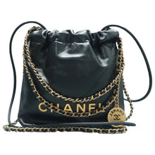 Load image into Gallery viewer, CHANEL 22 Leather Satchel Bag Black