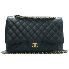 Load image into Gallery viewer, Chanel Single Flap Caviar Quilted Maxi Shoulder Bag Black
