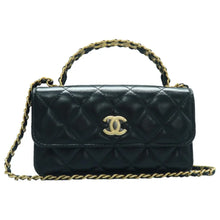 Load image into Gallery viewer, CHANEL Leather Satchel Bag Black