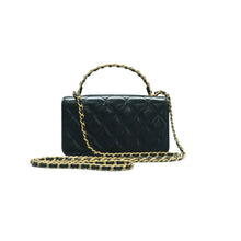 Load image into Gallery viewer, CHANEL Leather Satchel Bag Black