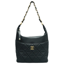 Load image into Gallery viewer, Chanel Leather Shoulder Bag Black
