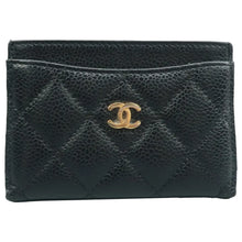 Load image into Gallery viewer, CHANEL Caviar Quilted Leather Card Holder Black