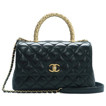 Load image into Gallery viewer, CHANEL Coco Handle Leather Satchel Bag Black