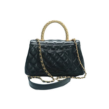 Load image into Gallery viewer, CHANEL Coco Handle Leather Satchel Bag Black