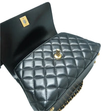 Load image into Gallery viewer, CHANEL Coco Handle Leather Satchel Bag Black