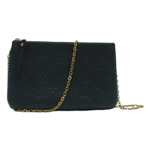 Load image into Gallery viewer, Louis Vuitton Monogram Leather Double Zip Shoulder Bag Black