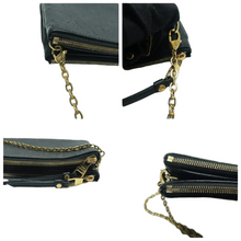 Load image into Gallery viewer, Louis Vuitton Monogram Leather Double Zip Shoulder Bag Black