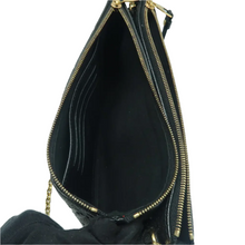 Load image into Gallery viewer, Louis Vuitton Monogram Leather Double Zip Shoulder Bag Black