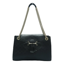 Load image into Gallery viewer, GUCCI Emily Leather Shoulder Bag Black
