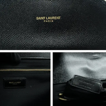 Load image into Gallery viewer, YVES SAINT LAURENT Leather Shoulder Bag Black