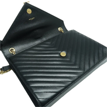 Load image into Gallery viewer, YVES SAINT LAURENT Leather Shoulder Bag Black