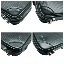 Load image into Gallery viewer, FENDI Zip Around Leather Satchel Bag Black
