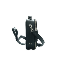 Load image into Gallery viewer, FENDI Zip Around Leather Satchel Bag Black