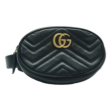 Load image into Gallery viewer, Gucci GG Marmont Leather Belt Bag Black