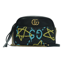 Load image into Gallery viewer, GUCCI GG Marmont Leather Shoulder Bag Black