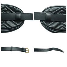 Load image into Gallery viewer, Gucci GG Marmont Leather Belt Bag Black