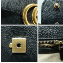 Load image into Gallery viewer, GUCCI GG Marmont Leather Satchel Bag Black